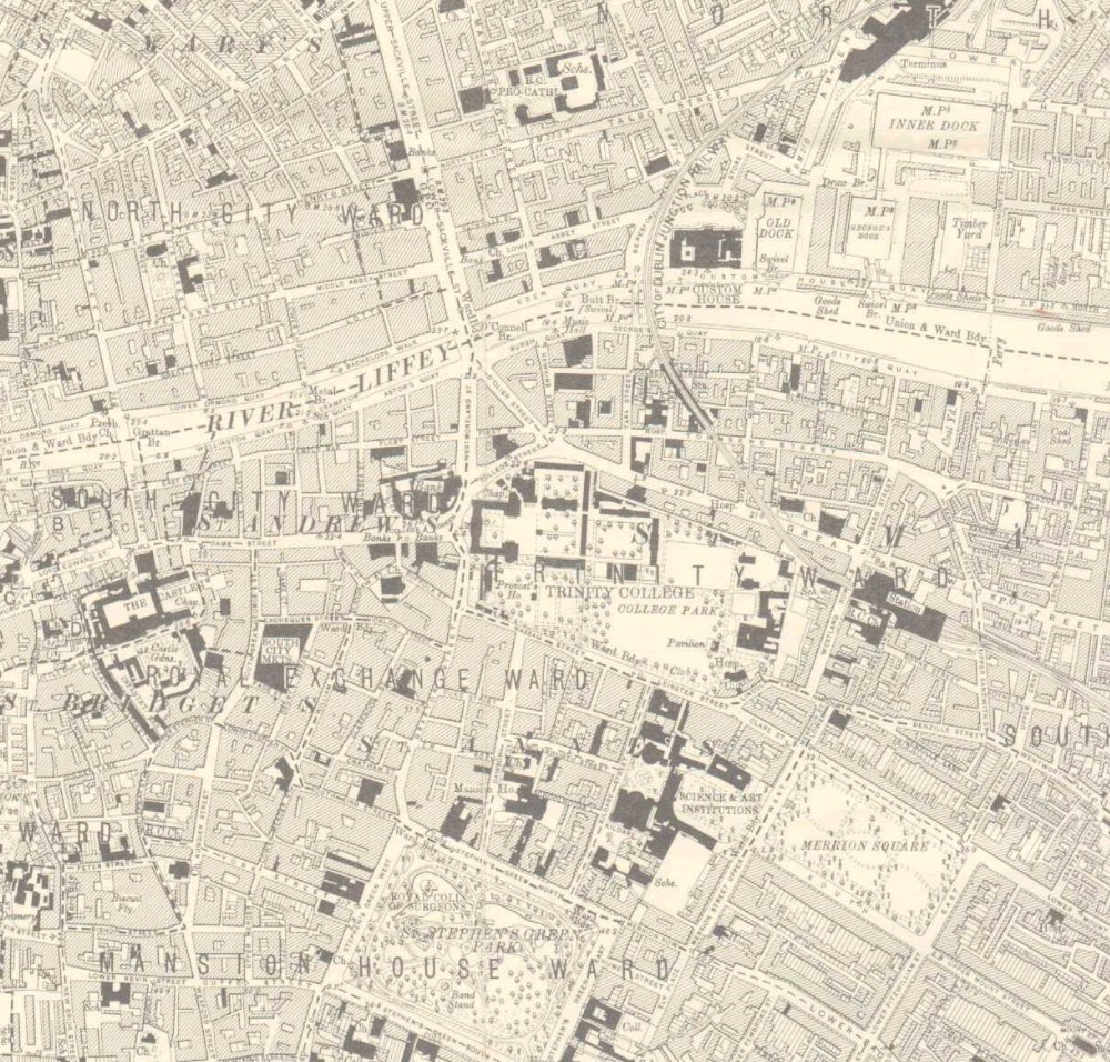 Map Of Dublin 1912 Jamie O'neill / At Swim, Two Boys / Gallery / Maps / Dublin 1912